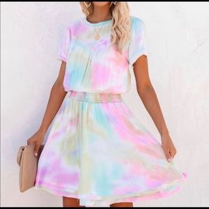Babylon Tie Dye Smocked Dress